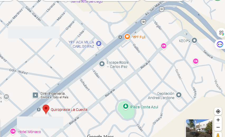 Ubicación de Quiropraxia La Cuesta en Villa Carlos Paz — Diego de Velázquez 23, local 6